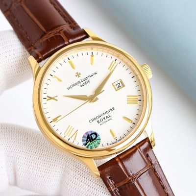 Vacheron Constantin Patrimony 9015 Movement 28800/H 316L Steel 40mm White/Gold/Blue Face Watch